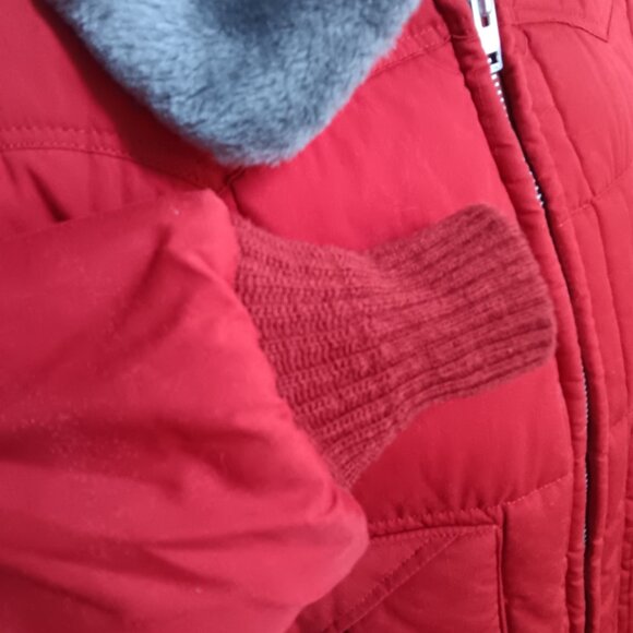 Vintage Men's XL Puffer Jacket 1980's USA Rancher Western Bomber Rusty Red - Picture 5 of 6